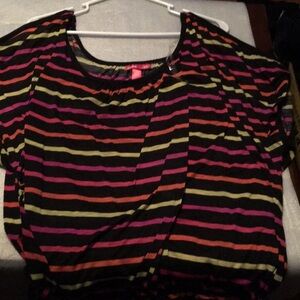 Mix & co. Open shoulder 3X striped blouse NWOT
